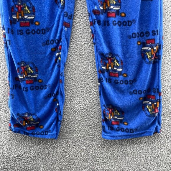 Good Life Sleeping PJ Boys Pants Medium Blue Dog Back Car Medium Weight Fleece - Picture 6 of 14